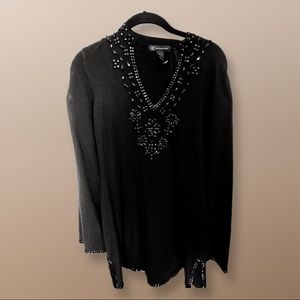 INC tunic/sweater with lots of fancy embellishments size M